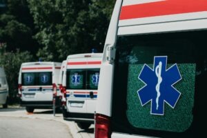 Ambulance responding to a medical emergency in Bali